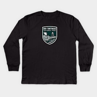 Minimal Dry Tortugas National Park Emblem Kids Long Sleeve T-Shirt